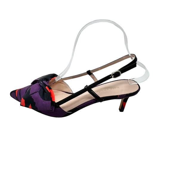 NWOB Kate Spade Marielle Floral Sling Back Kitten Heels Size 7 - Picture 5 of 7
